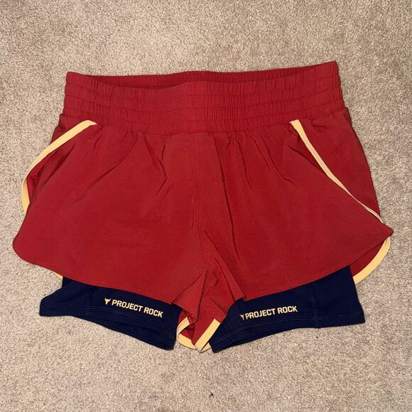 New UA Project Rock Women's Fitted 2-in-1 Athletic Shorts size M - Picture 1 of 8
